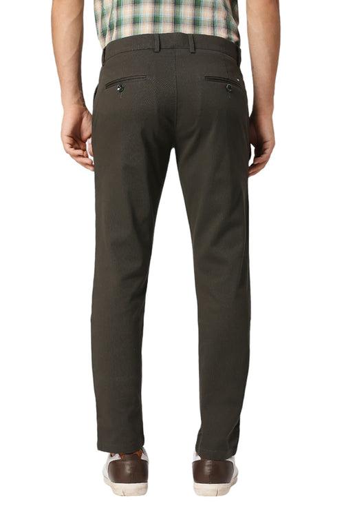 Tapered Fit Cotton Stretch Dobby Trousers