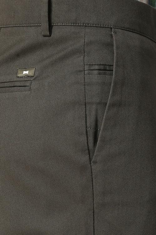 Tapered Fit Cotton Stretch Dobby Trousers