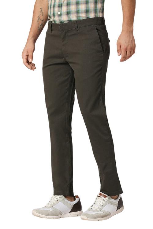 Tapered Fit Cotton Stretch Dobby Trousers