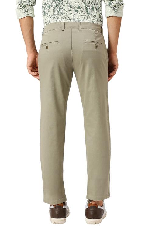 Tapered Fit Cotton Stretch Dobby Trousers