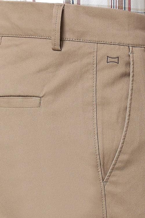 Tapered Fit Cotton Stretch Dobby Trousers