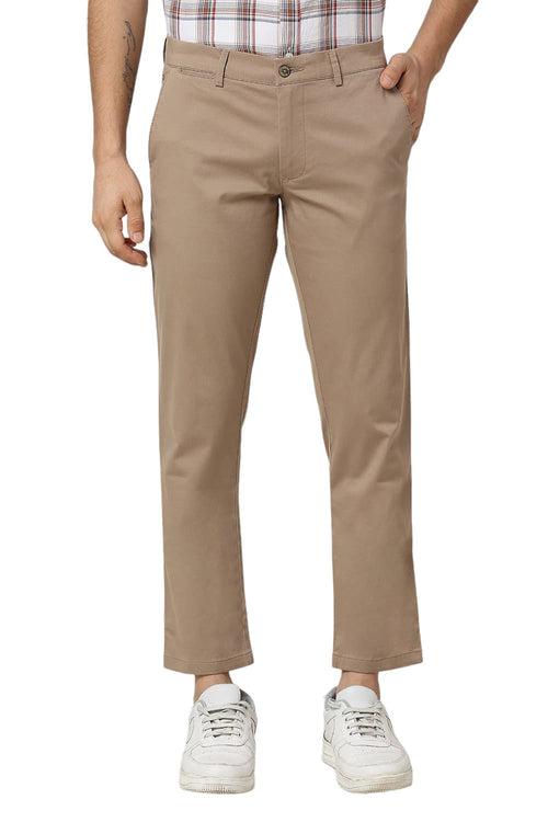 Tapered Fit Cotton Stretch Dobby Trousers