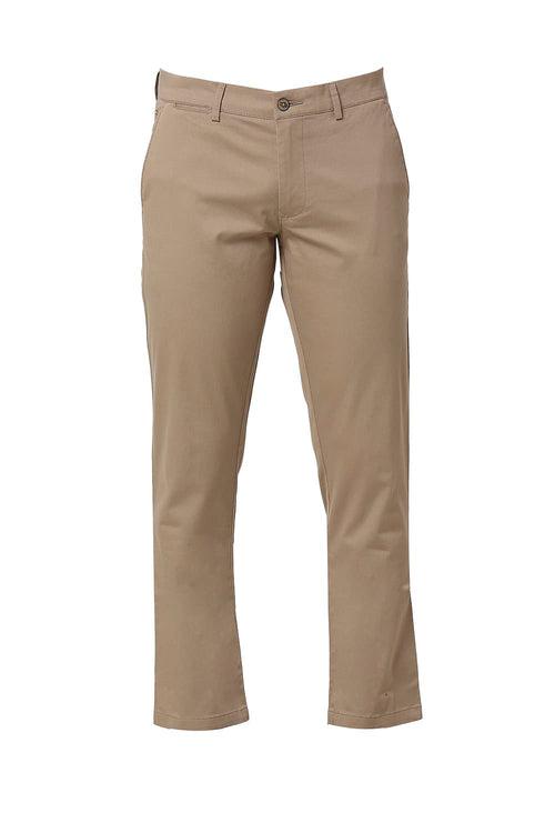 Tapered Fit Cotton Stretch Dobby Trousers