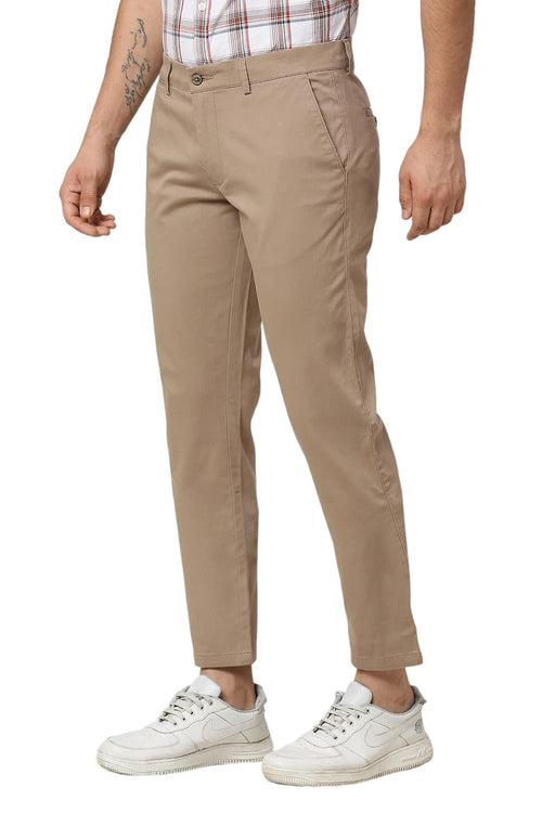 Tapered Fit Cotton Stretch Dobby Trousers