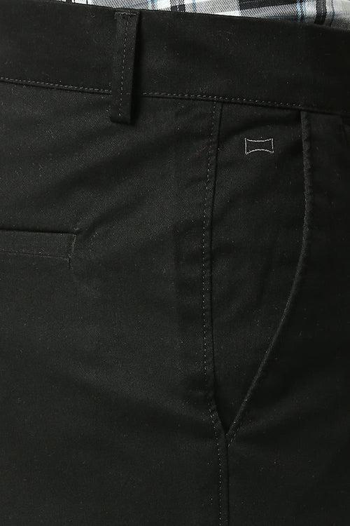 Tapered Fit Cotton Stretch Dobby Trousers