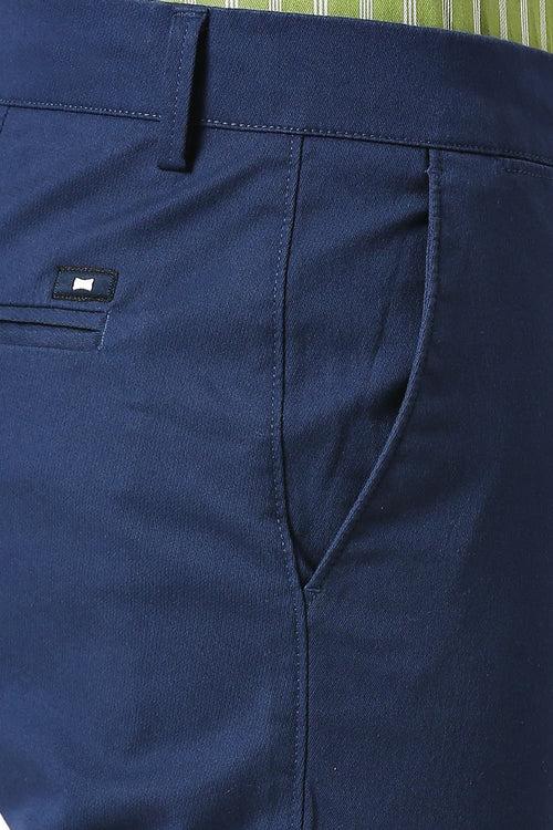 Tapered Fit Cotton Stretch Dobby Trousers