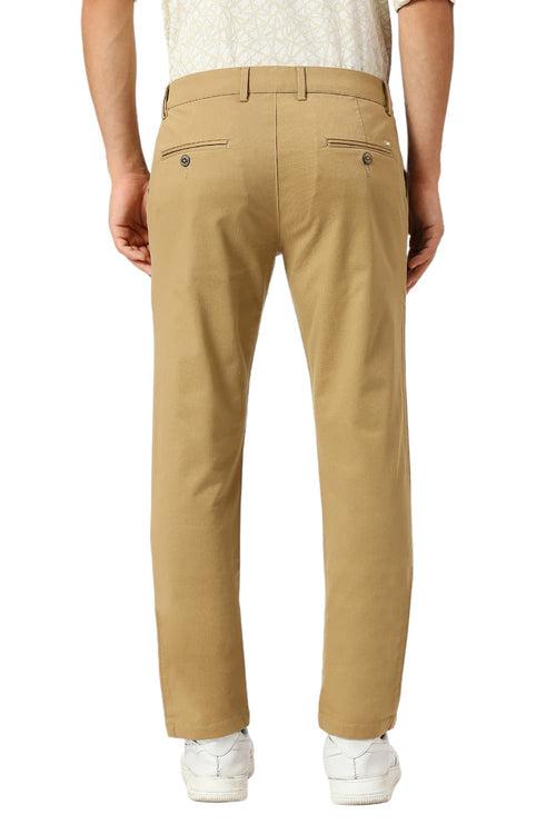 Tapered Fit Cotton Stretch Dobby Trousers