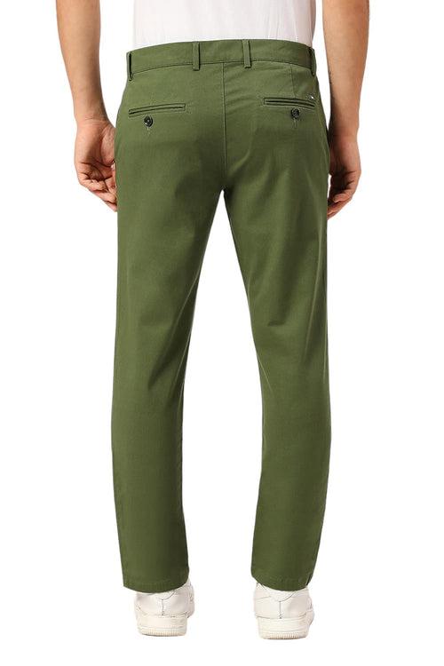 Tapered Fit Cotton Stretch Dobby Trousers