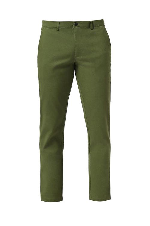 Tapered Fit Cotton Stretch Dobby Trousers