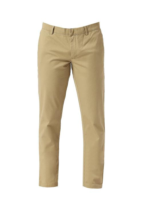 Tapered Fit Cotton Stretch Dobby Trousers