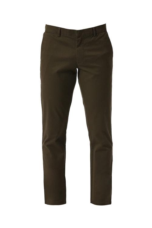 Tapered Fit Cotton Stretch Dobby Trousers