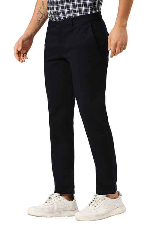 Tapered Fit Cotton Stretch Dobby Trousers