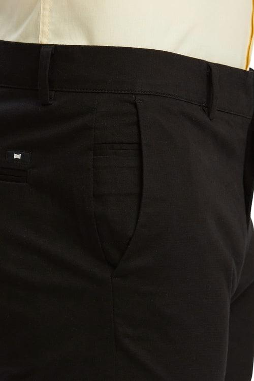 Tapered Fit Cotton Stretch Dobby Trousers