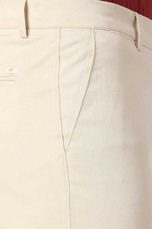 Tapered Fit Cotton Stretch Dobby Trousers