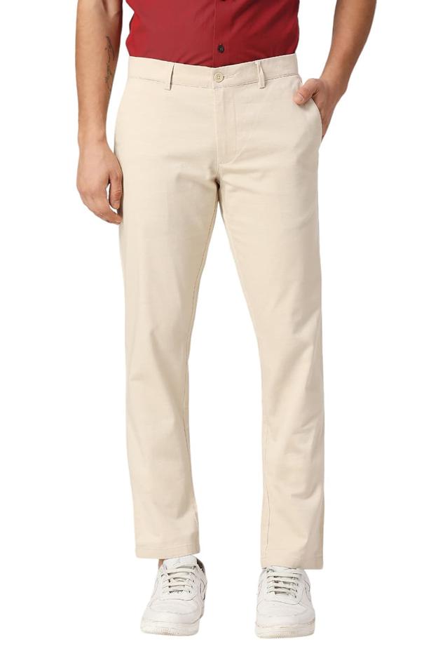 Tapered Fit Cotton Stretch Dobby Trousers