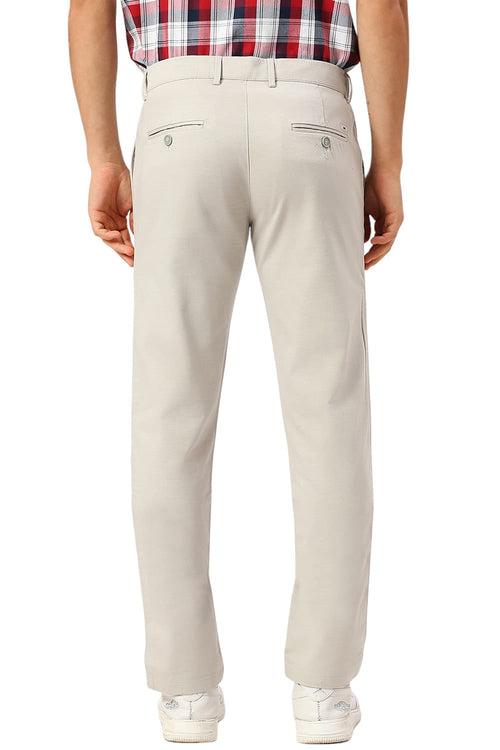 Tapered Fit Cotton Stretch Dobby Trousers