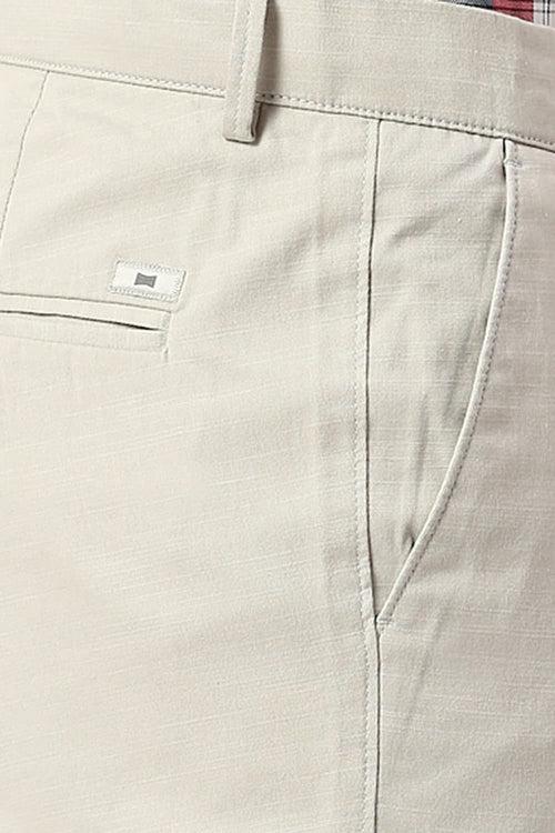 Tapered Fit Cotton Stretch Dobby Trousers