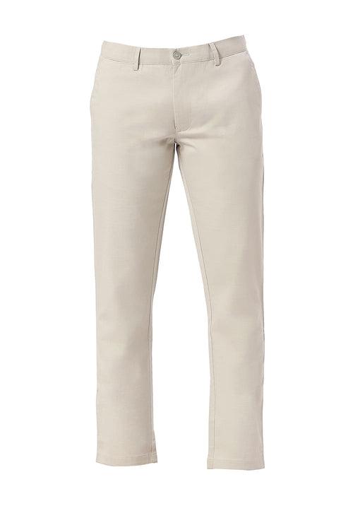 Tapered Fit Cotton Stretch Dobby Trousers