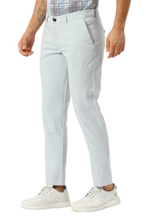 Tapered Fit Cotton Stretch Dobby Trousers