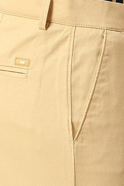 Tapered Fit Cotton Stretch Dobby Trousers