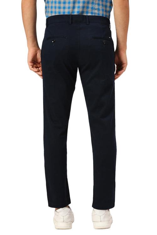 Tapered Fit Cotton Stretch Dobby Trousers