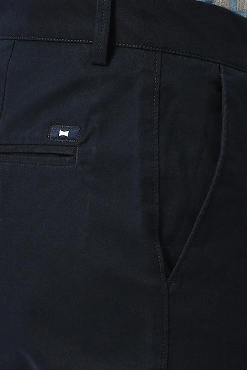 Tapered Fit Cotton Stretch Dobby Trousers