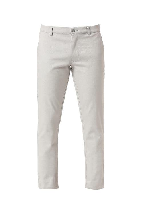 Tapered Fit Cotton Stretch Dobby Trousers