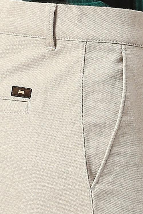 Tapered Fit Cotton Stretch Dobby Trousers