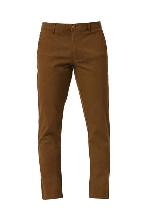 Tapered Fit Cotton Stretch Dobby Trousers