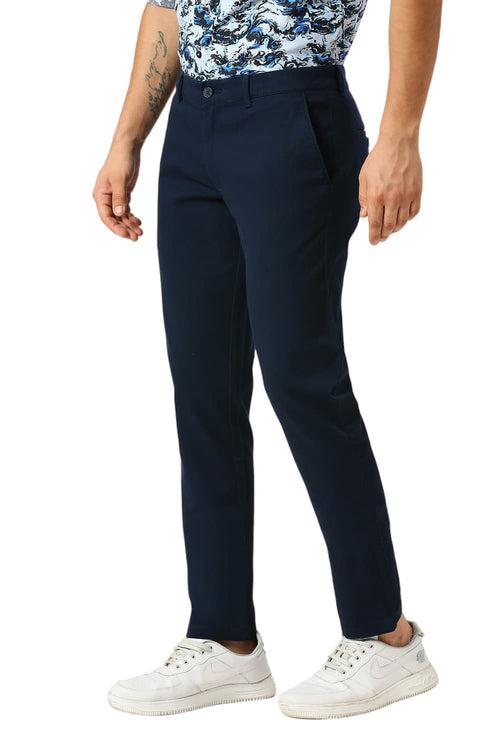 Tapered Fit Cotton Stretch Dobby Trousers