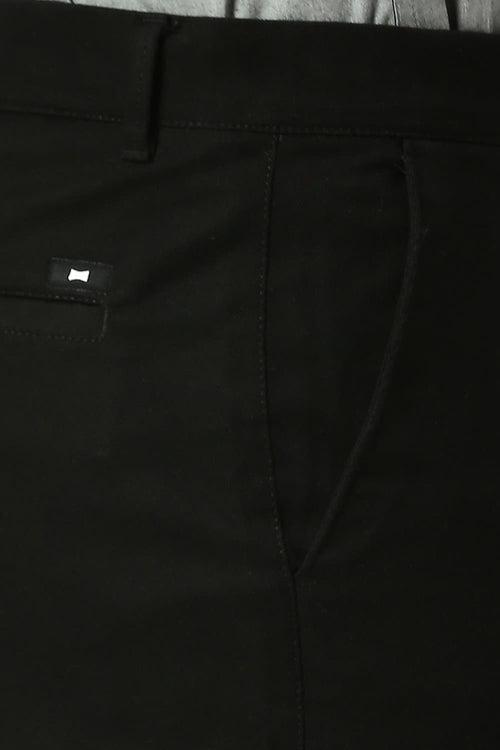 Tapered Fit Cotton Stretch Dobby Trousers