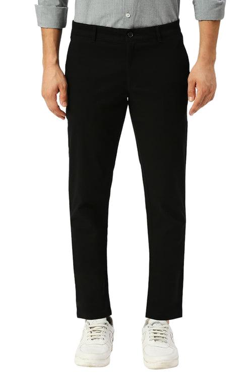 Tapered Fit Cotton Stretch Dobby Trousers