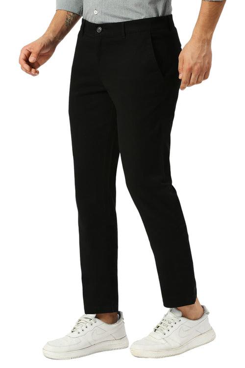 Tapered Fit Cotton Stretch Dobby Trousers