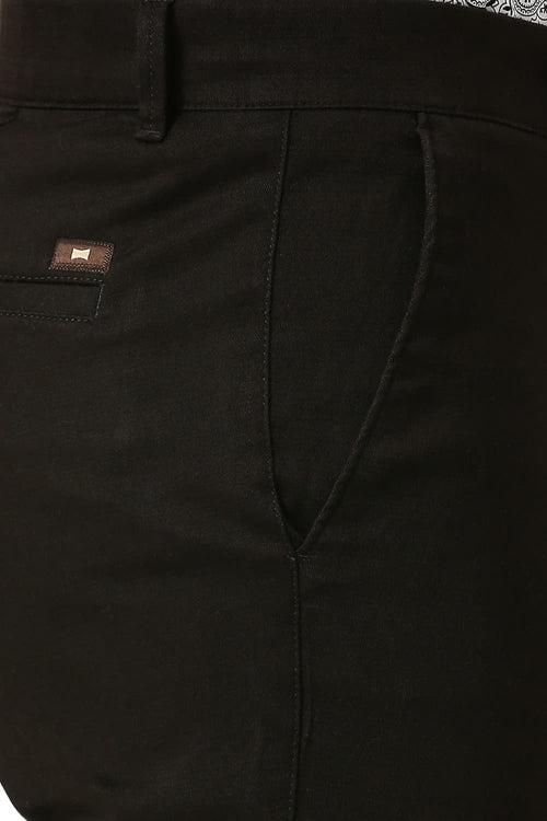 Tapered Fit Cotton Stretch Dobby Trousers