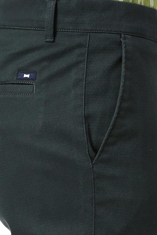 Tapered Fit Cotton Stretch Dobby Trousers