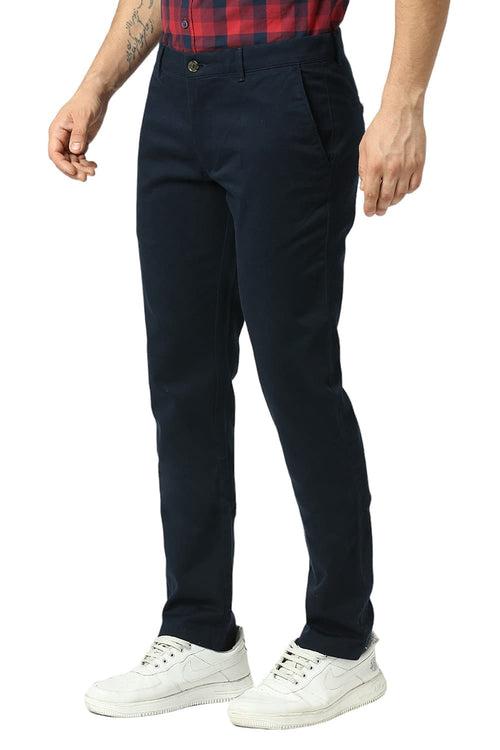 Tapered Fit Cotton Stretch Dobby Trousers