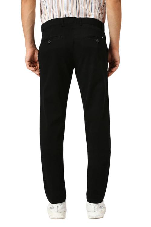 Tapered Fit Cotton Stretch Dobby Trousers