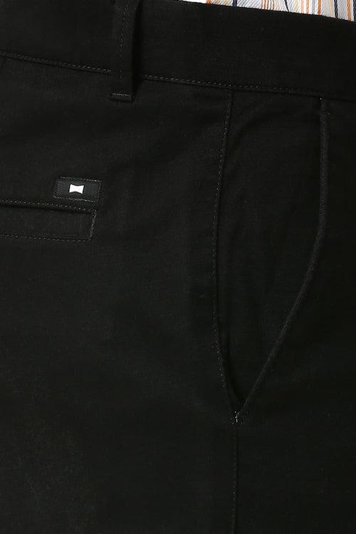 Tapered Fit Cotton Stretch Dobby Trousers