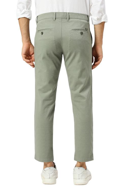 Tapered Fit Cotton Stretch Dobby Trousers