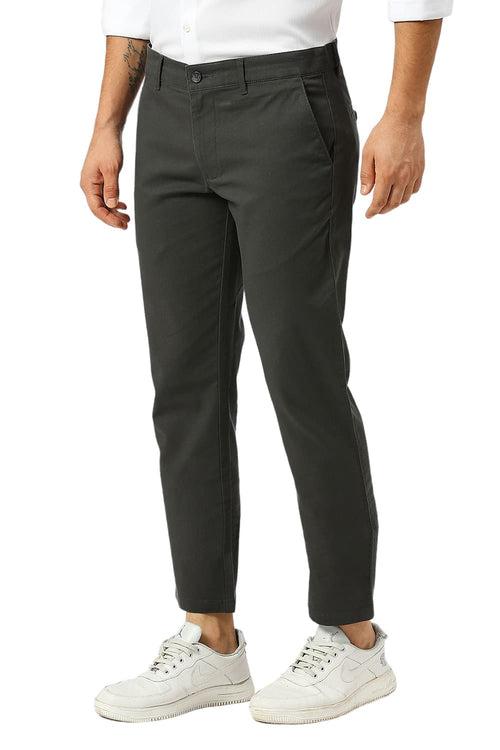 Tapered Fit Cotton Stretch Dobby Trousers