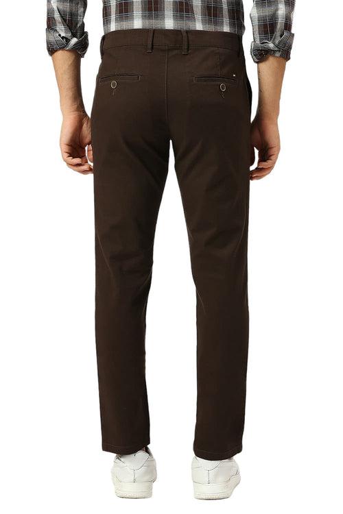 Tapered Fit Cotton Stretch Dobby Trousers