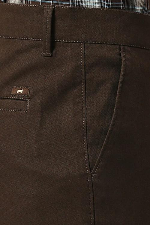 Tapered Fit Cotton Stretch Dobby Trousers