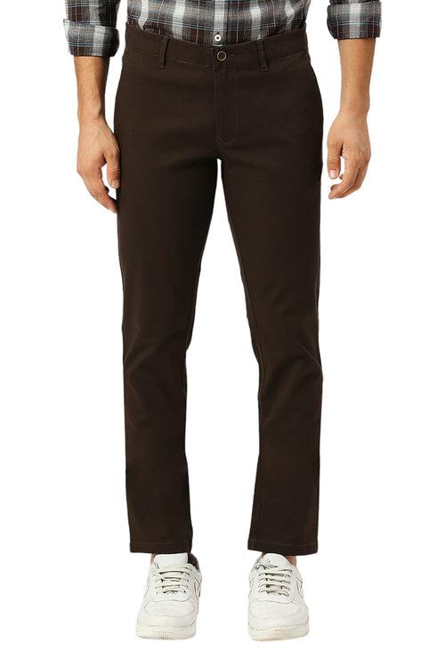 Tapered Fit Cotton Stretch Dobby Trousers