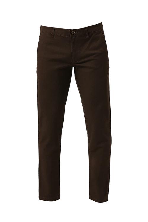 Tapered Fit Cotton Stretch Dobby Trousers