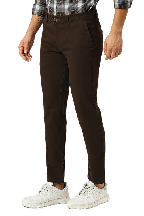 Tapered Fit Cotton Stretch Dobby Trousers