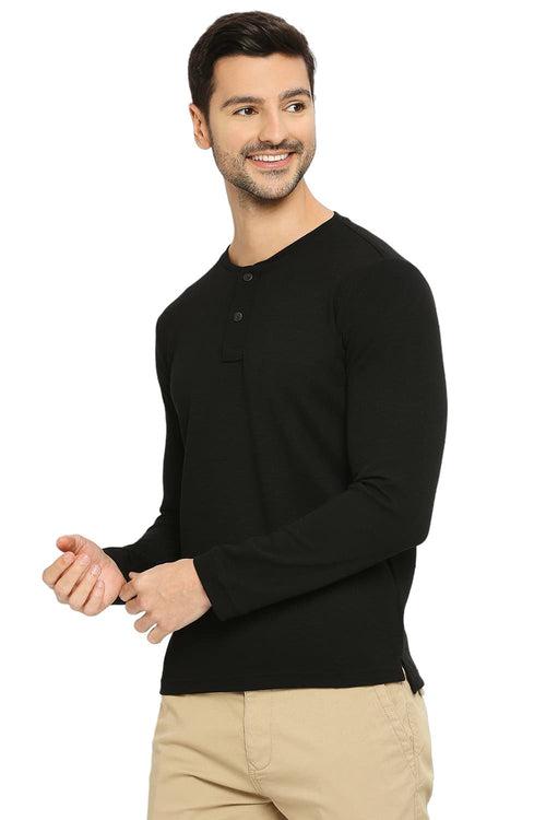 Regular Fit Cotton Polyester Stretch Solid Henly T-Shirts