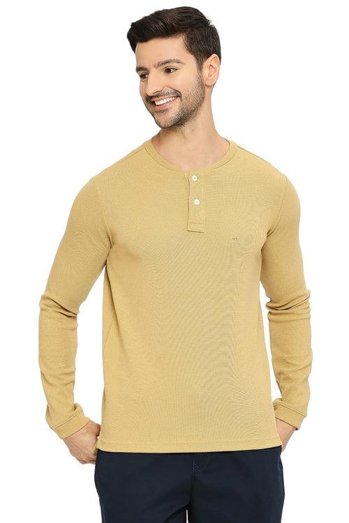 Regular Fit Cotton Polyester Stretch Solid Henly T-Shirts