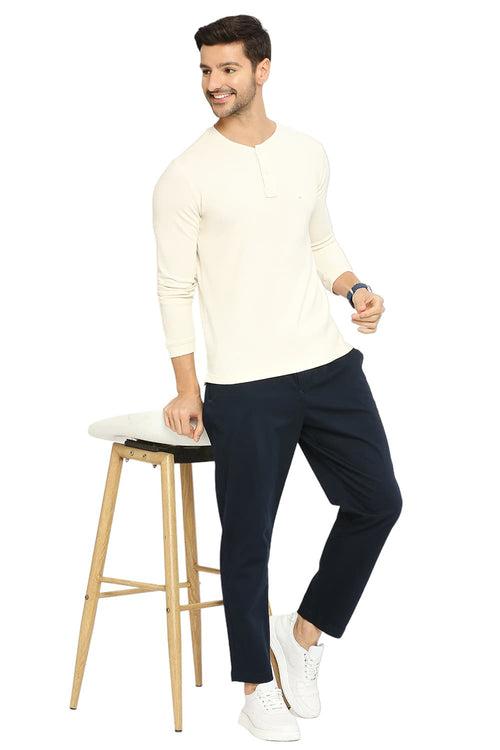 Regular Fit Cotton Polyester Stretch Solid Henly T-Shirts