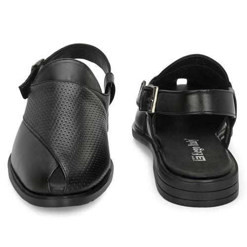 Eego Italy Plus Size Ethnic Sandals GT-7072-BLACK