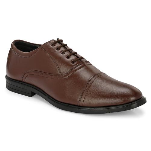 Eego Italy Plus Size Genuine Leather Formal Shoes GT-CHAIN-5-BROWN